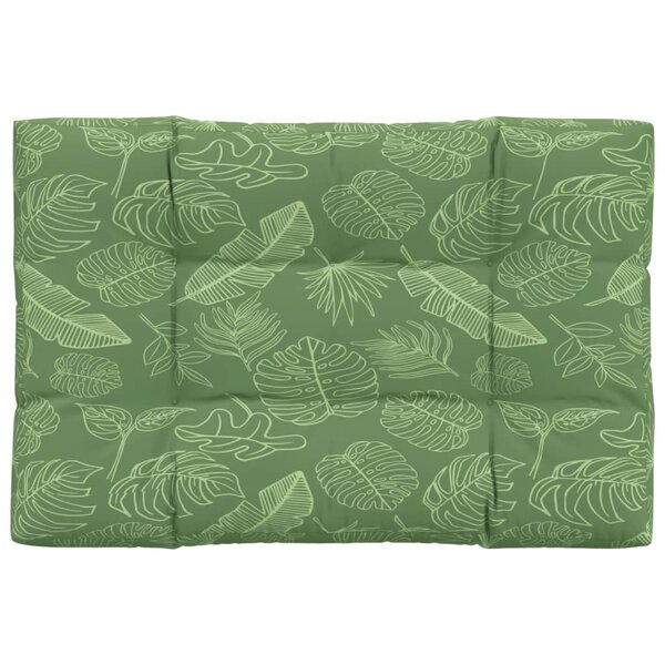 vidaXL Coussin de palette à motif de feuilles 120x80x12 cm Tissu
