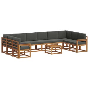 vidaXL Ensemble de canapés d'extérieur 11 Pièces Naturel et Anthracite