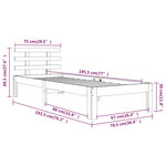 vidaXL Cadre de lit bois massif 75x190 cm petit simple