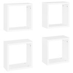 vidaXL Étagères cube murales 4 Pièces blanc 30x15x30 cm