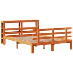 vidaXL Cadre de lit et tête de lit sans matelas cire marron 140x190 cm