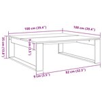 vidaXL Table basse chêne artisanal 100x100x35 cm bois d'ingénierie