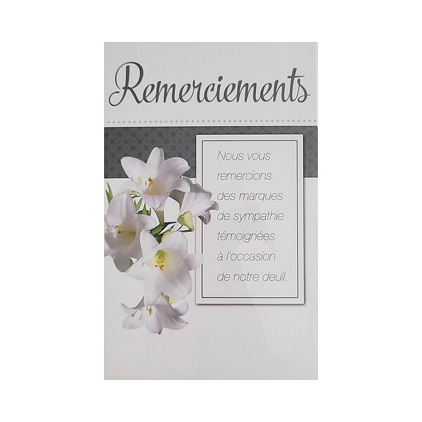 Carte De Voeux - Condoléances - 5 Cartes Remerciements Deuil Fleurs