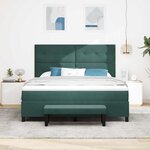 vidaXL Lit à ressorts avec matelas Vert foncé 180 x 200 cm Velours
