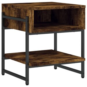 vidaXL Table basse chêne fumé 40x40x45 cm bois d'ingénierie