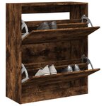 vidaXL Armoire à chaussures chêne fumé 80x34x96 5 cm bois d'ingénierie
