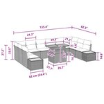 Ensemble de Canapé de Jardin de 11 pièces avec Coussins Noir Rattan Poly