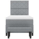 vidaXL Lit à ressorts avec matelas Gris clair 90 x 200 cm tissu