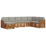 vidaXL Ensemble de canapés d'extérieur 8 pc Gris Naturel et Clair
