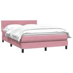 vidaXL Sommier à lattes de lit avec matelas rose 160x220 cm velours