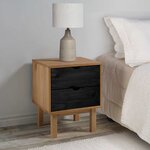 vidaXL Table de chevet OTTA Noir 45 x 39 x 57 cm Bois de pin massif