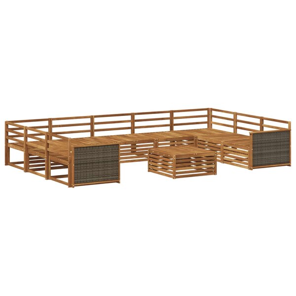 vidaXL Ensemble de canapés d'extérieur 10 pc Naturel