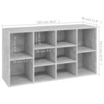 vidaXL Banc à chaussures Gris béton 103x30x54 5 cm Bois d’ingénierie