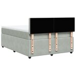 vidaXL Sommier à lattes de lit et matelas Gris clair 140x190cm Velours