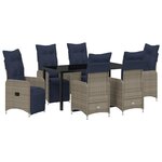 vidaXL Ensemble de salle à manger pour jardin 7 Pièces Gris polyrotin