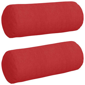 vidaXL Coussins d'accent 2 Pièces Rouge Ø 15 x 40 cm tissu