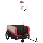 vidaXL Remorque de vélo noir et rouge 45 kg fer
