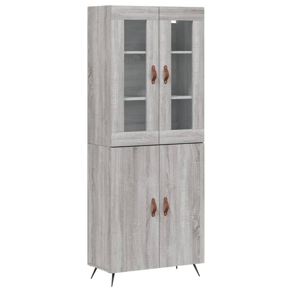 vidaXL Buffet haut Sonoma gris 69 5x34x180 cm Bois d'ingénierie