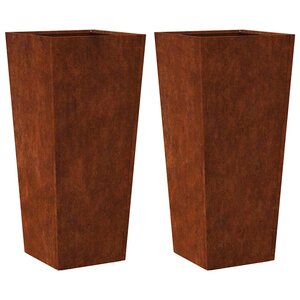 vidaXL Jardinières 2 Pièces 35x35x75 cm acier résistant aux intempéries