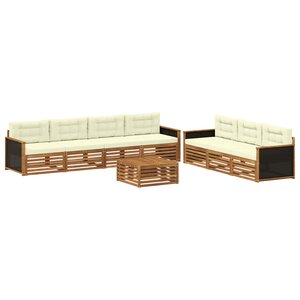 vidaXL Ensemble de canapés d'extérieur 8 Pièces Naturel et Crème