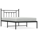 vidaXL Cadre de lit métal avec tête de lit noir 100x200 cm