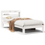 vidaXL Cadre de lit avec tête de lit blanc 75x190cm bois de pin massif