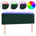 vidaXL Tête de lit à LED Vert foncé 144x5x78/88 cm Velours