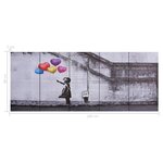 vidaXL Jeu de tableau sur toile Enfant et ballons Multicolore 200x80cm