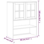 vidaXL Dessus pour buffet haut avec porte vitrée FLAM bois massif pin