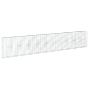 vidaXL Panier gabion avec couvercle 1100x50x200 cm fer galvanisé
