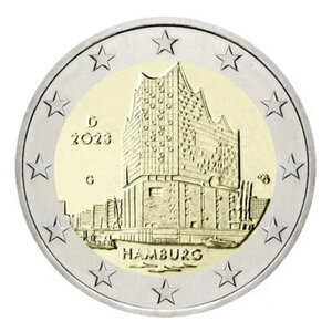 2 euros commémoratives Allemagne 2023 - Hambourg  les 5 ateliers.