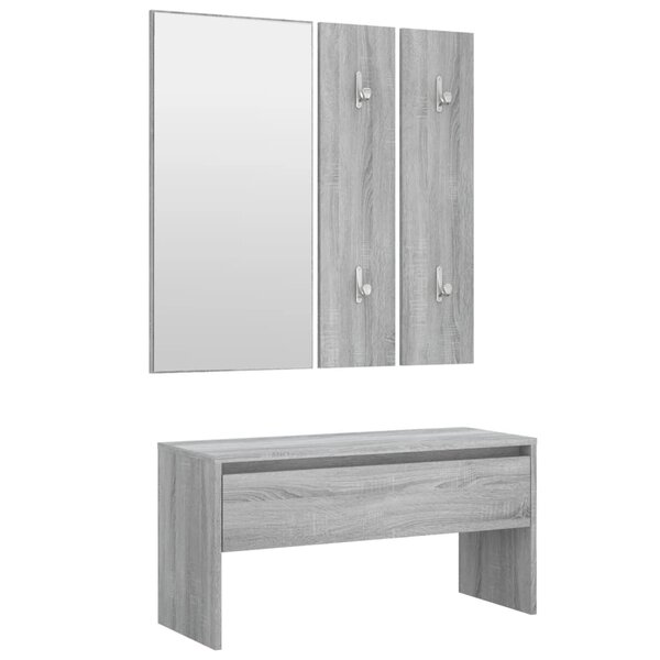 vidaXL Ensemble de meubles de couloir Sonoma gris Bois d'ingénierie
