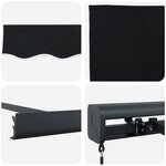 vidaXL Store manuel rétractable noir 350x250 cm