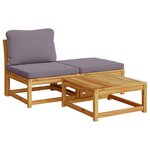 vidaXL Salon de jardin avec coussins 8 Pièces bois massif d'acacia