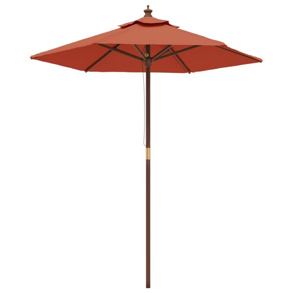 vidaXL Parasol de jardin avec mât en bois terre cuite 196x231 cm