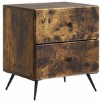 vidaXL Cabinet de chevet 2 Pièces Chêne fumé 43 x 34 5 x 47 5 cm