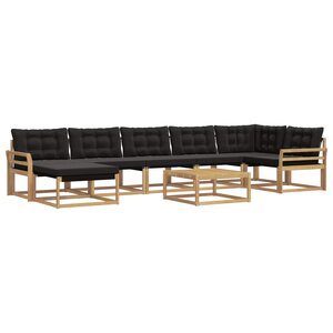 vidaXL Ensemble de canapés d'extérieur 8 pc Blanc et noir