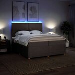 vidaXL Sommier à lattes de lit avec matelas Taupe 200x200 cm Tissu