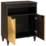 vidaXL Buffet Noir et or 60 x 33 x 75 cm bois de manguier massif