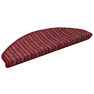 vidaXL Tapis d'escalier auto-adhésifs 15 Pièces Rouge 65 x 21 x 4 cm