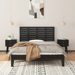 vidaXL Tête de lit murale Noir 146x3x63 cm Bois massif de pin