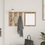 vidaXL Porte-manteau mural avec miroir chêne artisanal 85 x 10 x 45 cm