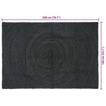 vidaXL Tapis de surface Rectangulaire Gris foncé 140 x 200 cm Jute