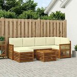 vidaXL Ensemble de canapé d'angle avec coussin 6 Pièces Naturel et Crème