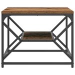 Table basse vidaXL avec étagère en bois vieilli 51x50x40 cm en bois technique