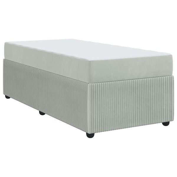 vidaXL Cadre de lit avec matelas Autre Gris clair 90 x 200 cm Velours