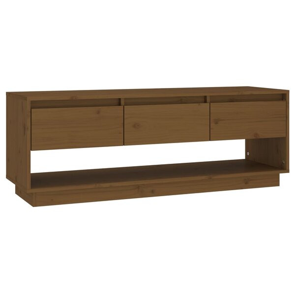 vidaXL Meuble TV Marron miel 110 5x34x40 cm Bois de pin massif