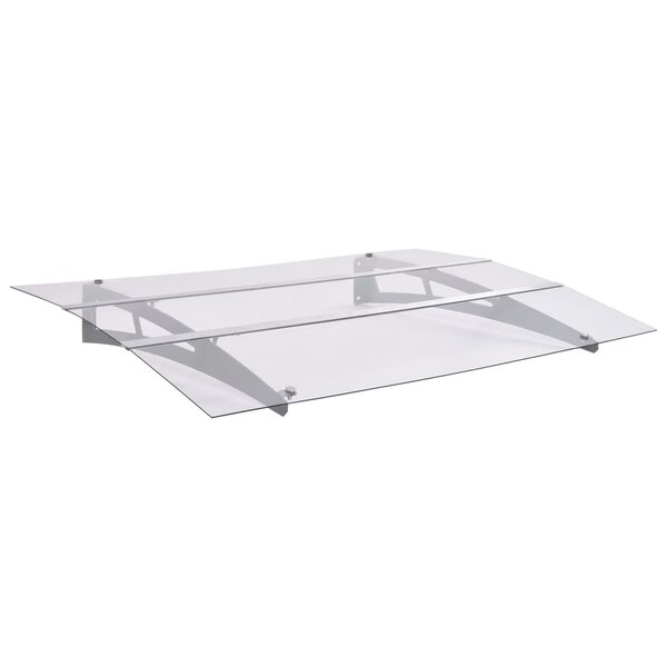 vidaXL Auvent de porte argent et transparent 150x90 cm PET