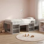 vidaXL Cadre de lit pour enfants avec rangement Gris béton 80 x 200 cm