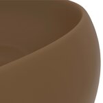 vidaXL Lavabo rond de luxe Crème mat 40x15 cm Céramique